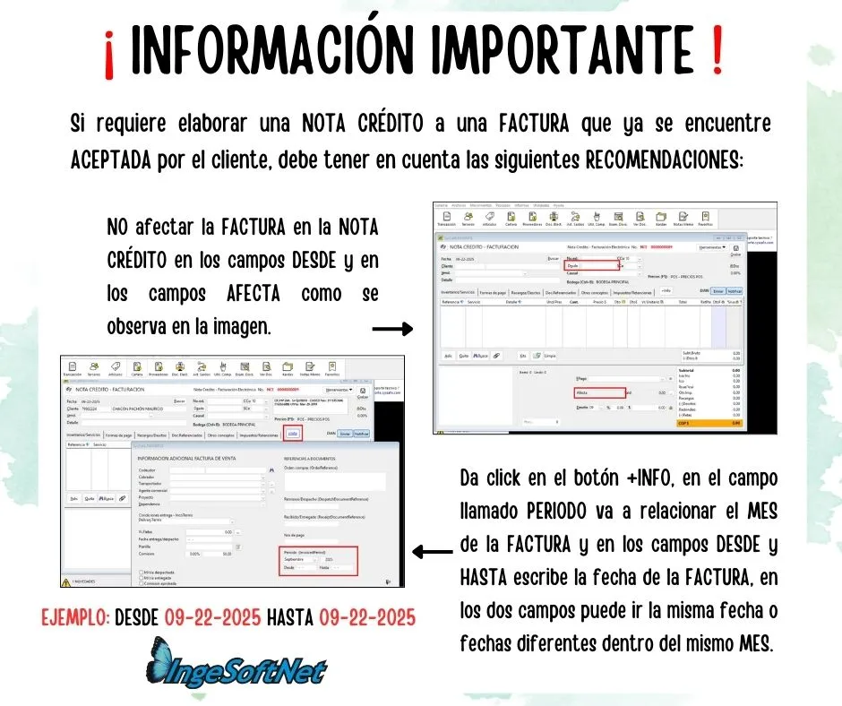Imagen notas de crédito aceptadas